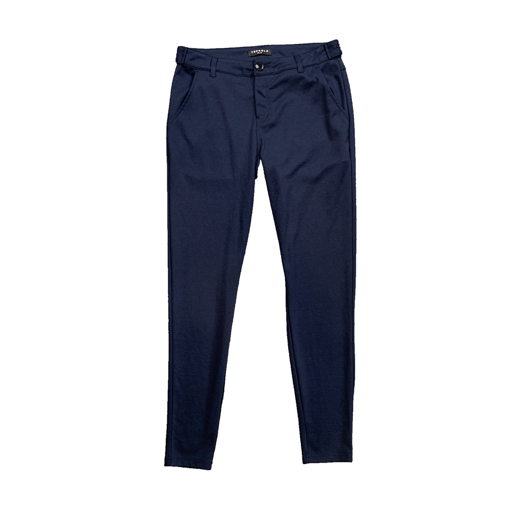 YoungLA Pants Mens 32 Navy Dapper Ponte Knit Tapered Slim Fit Skinny Rayon Blend
